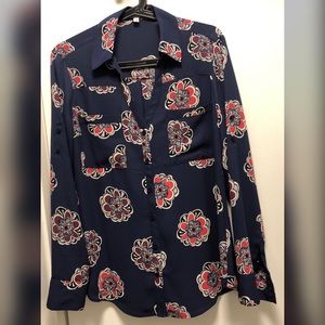 Navy floral Portofino shirt